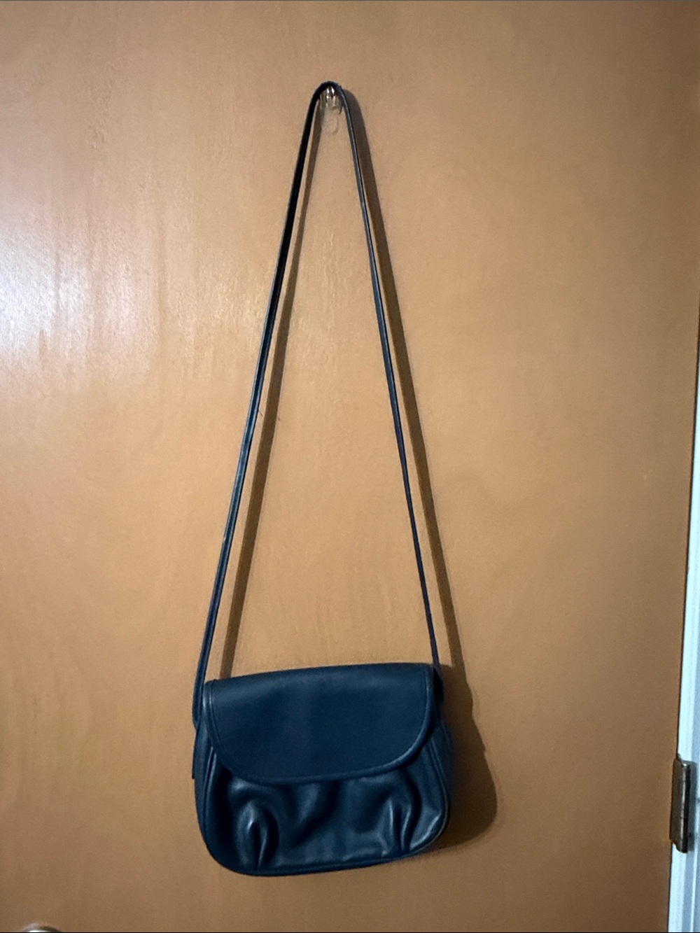 Coach 2YK Navy Blue Leather Crossbody Bag